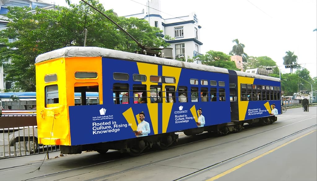 Indo Arab Cultural Trust - Kolkata tram wrap advertising